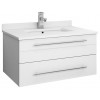 Lucera 30" White Wall Hung Modern Bathroom Cabinet w/ Top & Undermount Sink