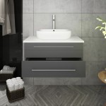 Fresca Lucera 30" Gray Wall Hung Modern Bathroom Cabinet w/ Top & Vessel Sink