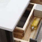 84 Floor Standing Open Bottom Double Sink Modern Bathroom Cabinet w/ Top & Sinks