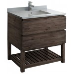 Formosa 36" Floor Standing Open Bottom Modern Bathroom Cabinet w/ Top & Sink