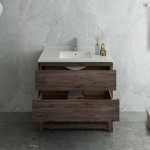 Formosa 36" Floor Standing Open Bottom Modern Bathroom Cabinet w/ Top & Sink