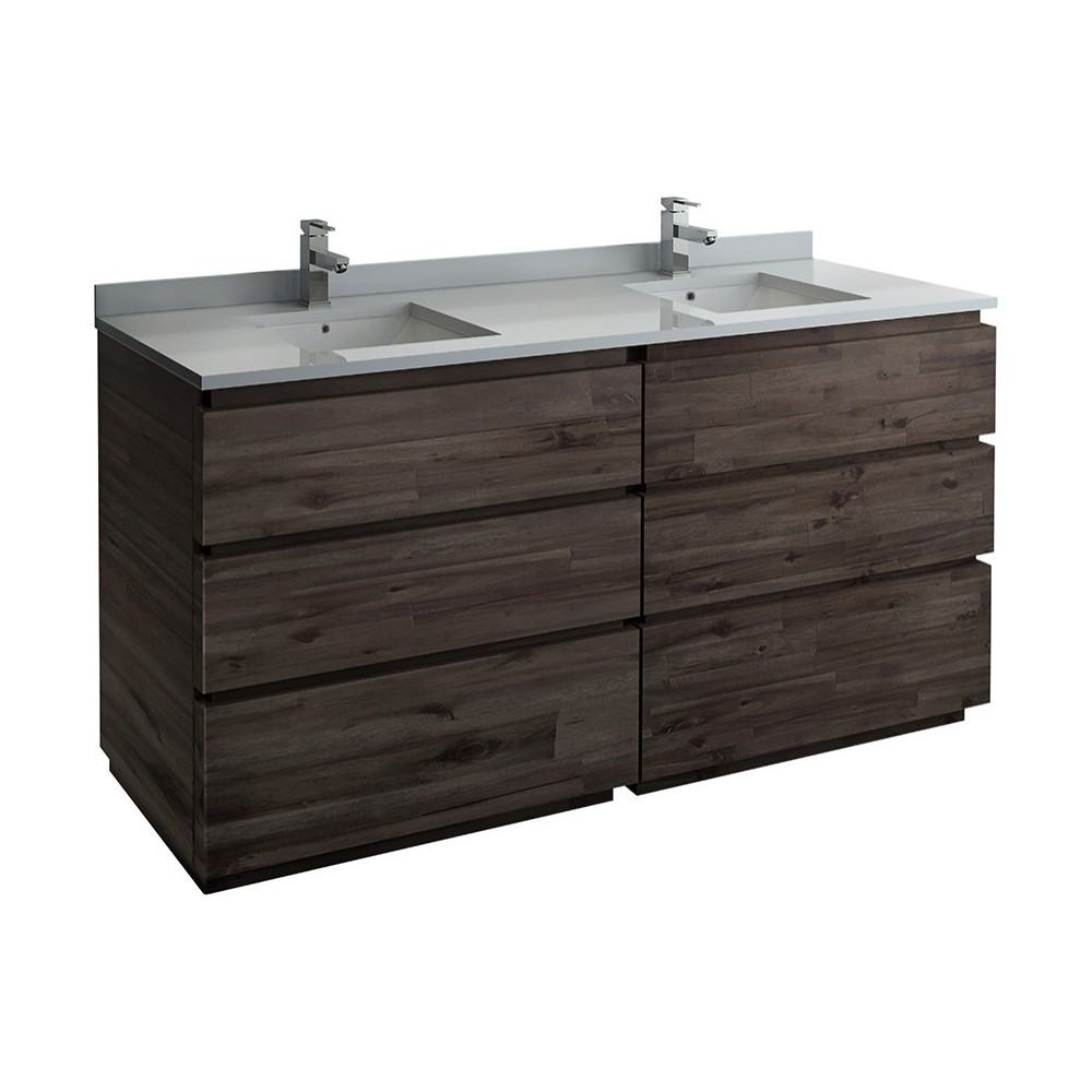 72 Floor Standing Dbl Sink Bathroom Cabinet, Top & Sinks, FCB31-3636ACA-FC-CWH-U