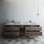 Fresca Formosa 84" Wall Hung Double Sink Modern Bathroom Cabinet w/ Top & Sinks