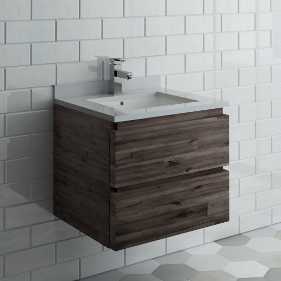 Fresca Formosa 24" Wall Hung Modern Bathroom Cabinet w/ Top & Sink