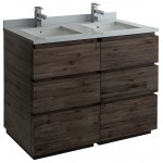 Formosa 48" Floor Standing Double Sink Modern Bathroom Cabinet w/ Top & Sinks