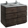 Formosa 48" Floor Standing Double Sink Modern Bathroom Cabinet w/ Top & Sinks