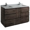 60 Floor Standing Dbl Sink Bathroom Cabinet, Top, Sinks, Wood