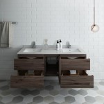 60 Wall Hung Double Sink Bathroom Cabinet w/ Top & Sinks, FCB31-241224ACA-CWH-U