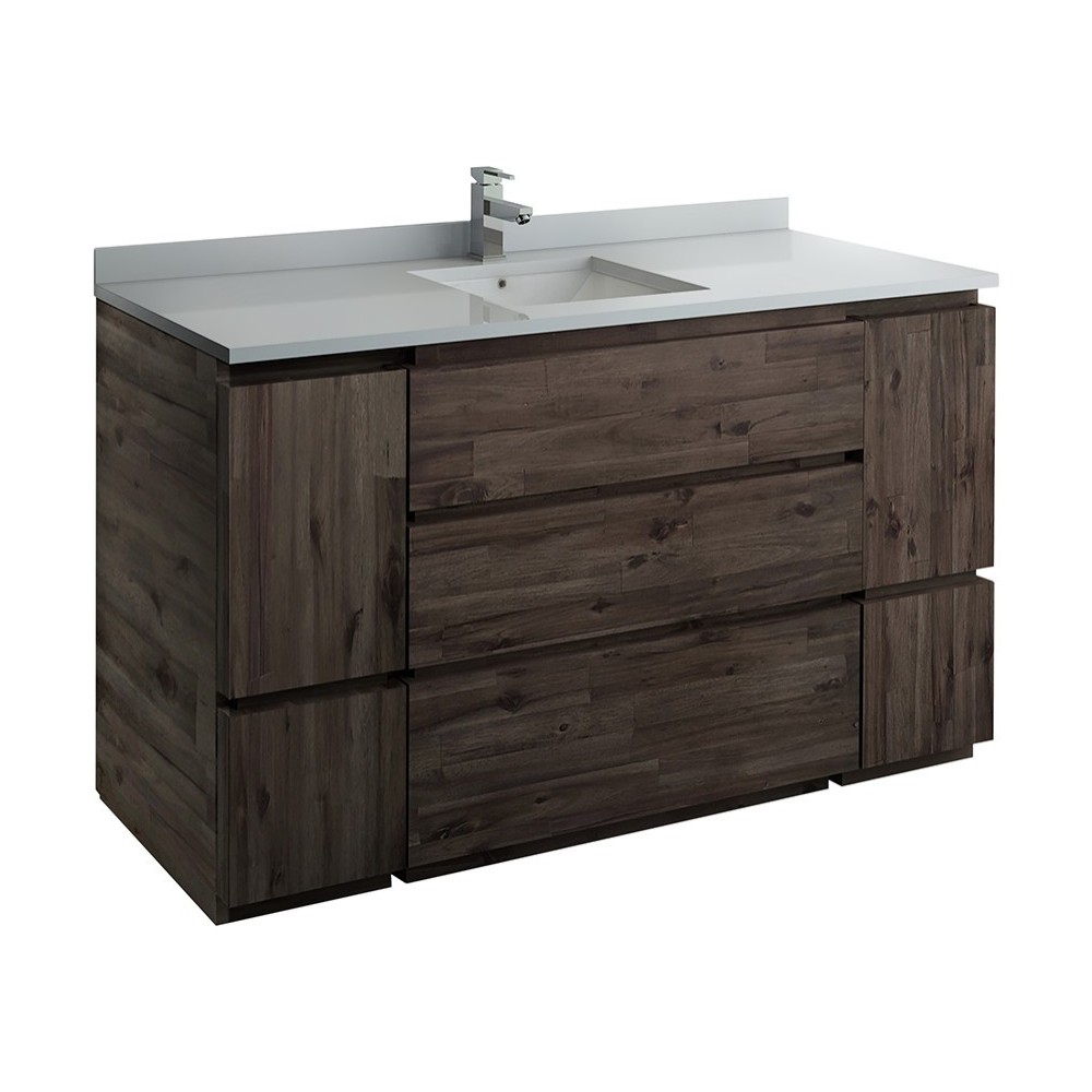 Formosa 60" Floor Standing Single Sink Modern Bathroom Cabinet w/ Top & Sink