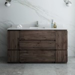 Formosa 60" Floor Standing Single Sink Modern Bathroom Cabinet w/ Top & Sink
