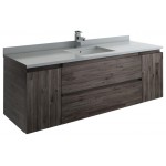 Fresca Formosa 60" Wall Hung Single Sink Modern Bathroom Cabinet w/ Top & Sink