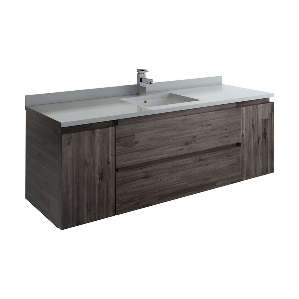 Fresca Formosa 60" Wall Hung Single Sink Modern Bathroom Cabinet w/ Top & Sink