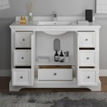 Fresca Windsor 48" Matte White Traditional Bathroom Cabinet w/ Top & Sink