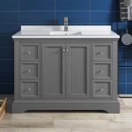 Fresca Windsor 48" Gray Textured Traditional Bathroom Cabinet w/ Top & Sink