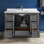 Fresca Windsor 48" Gray Textured Traditional Bathroom Cabinet w/ Top & Sink