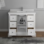 Fresca Windsor 40" Matte White Traditional Bathroom Cabinet w/ Top & Sink