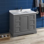 Fresca Windsor 40" Gray Textured Traditional Bathroom Cabinet w/ Top & Sink