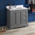 Fresca Windsor 36" Gray Textured Traditional Bathroom Cabinet w/ Top & Sink