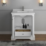 Fresca Windsor 30" Matte White Traditional Bathroom Cabinet w/ Top & Sink