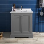 Fresca Windsor 30" Gray Textured Traditional Bathroom Cabinet w/ Top & Sink