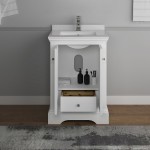 Fresca Windsor 24" Matte White Traditional Bathroom Cabinet w/ Top & Sink