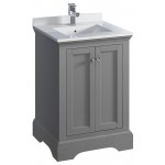 Fresca Windsor 24" Gray Textured Traditional Bathroom Cabinet w/ Top & Sink