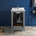 Fresca Windsor 24" Gray Textured Traditional Bathroom Cabinet w/ Top & Sink