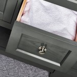 60 Gray Wood Veneer Traditional Double Sink Bathroom Cabinet w/ Top & Sinks