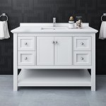 Fresca Manchester 48" White Traditional Bathroom Cabinet w/ Top & Sink