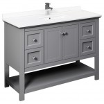 Fresca Manchester 48" Gray Traditional Bathroom Cabinet w/ Top & Sink