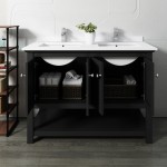 Manchester 48" Black Traditional Double Sink Bathroom Cabinet w/ Top & Sinks