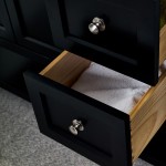 Manchester 48" Black Traditional Double Sink Bathroom Cabinet w/ Top & Sinks