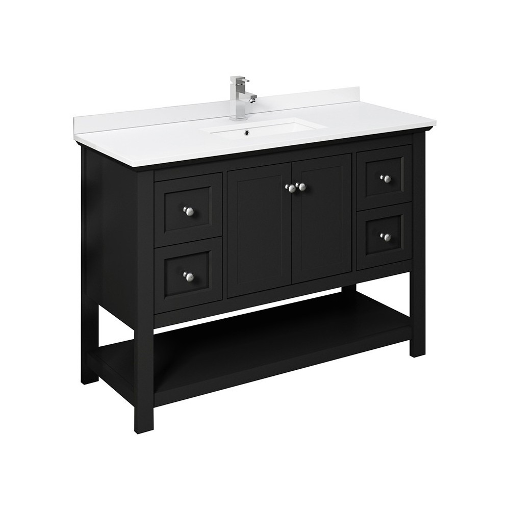 Fresca Manchester 48" Black Traditional Bathroom Cabinet w/ Top & Sink