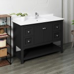 Fresca Manchester 48" Black Traditional Bathroom Cabinet w/ Top & Sink