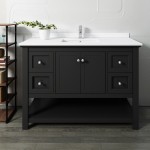 Fresca Manchester 48" Black Traditional Bathroom Cabinet w/ Top & Sink