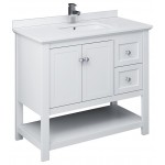 Fresca Manchester 42" White Traditional Bathroom Cabinet w/ Top & Sink