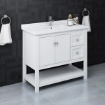 Fresca Manchester 42" White Traditional Bathroom Cabinet w/ Top & Sink