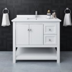 Fresca Manchester 42" White Traditional Bathroom Cabinet w/ Top & Sink