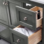 Manchester Regal 42" Gray Wood Veneer Traditional Bathroom Cabinet w/ Top & Sink