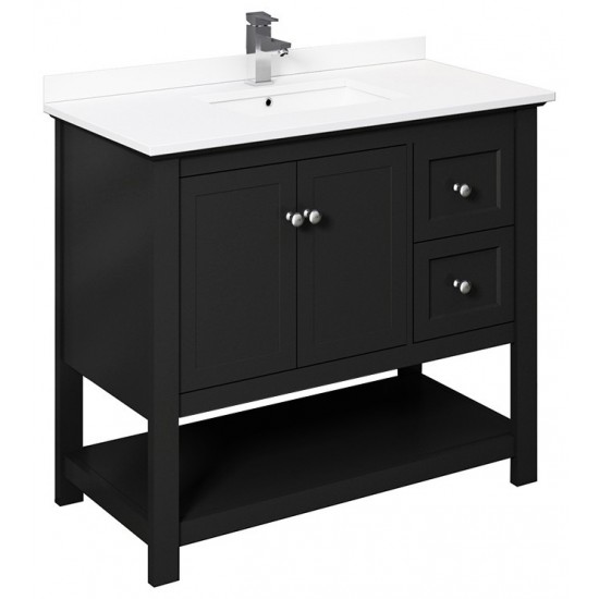 Fresca Manchester 42" Black Traditional Bathroom Cabinet w/ Top & Sink