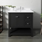 Fresca Manchester 36" Black Traditional Bathroom Cabinet w/ Top & Sink