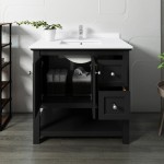 Fresca Manchester 36" Black Traditional Bathroom Cabinet w/ Top & Sink