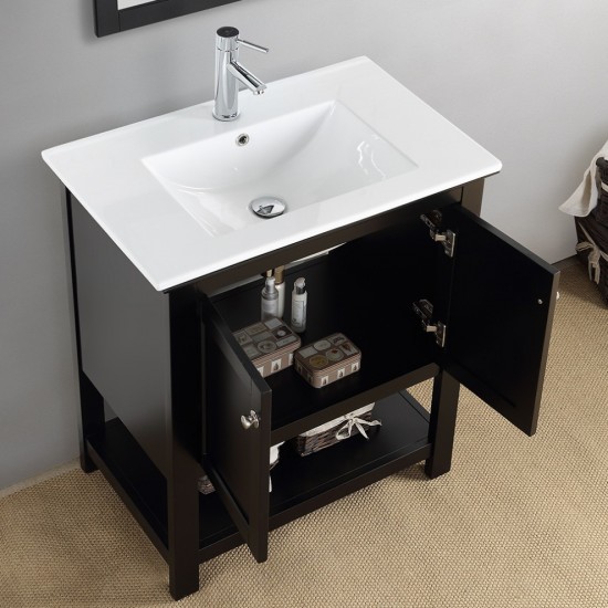 Fresca Manchester 30" Black Traditional Bathroom Vanity