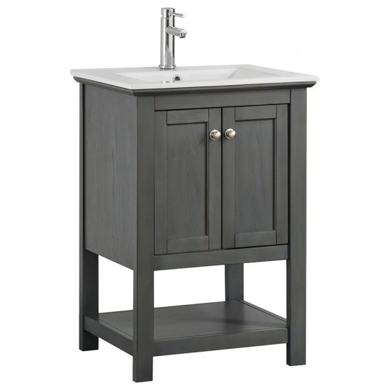 Fresca Manchester Regal 24" Gray Wood Veneer Traditional Bathroom Vanity