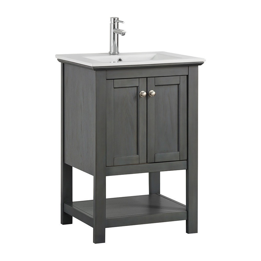 Fresca Manchester Regal 24" Gray Wood Veneer Traditional Bathroom Vanity