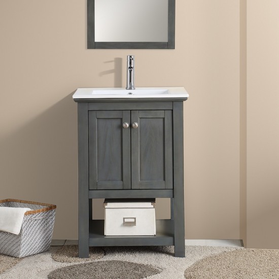 Fresca Manchester Regal 24" Gray Wood Veneer Traditional Bathroom Vanity