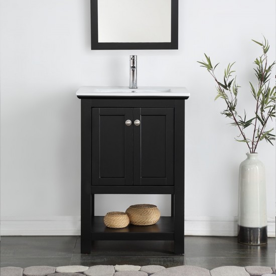 Fresca Manchester 24" Black Traditional Bathroom Vanity