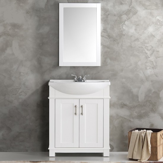 Fresca Hartford 30" White Traditional Bathroom Vanity