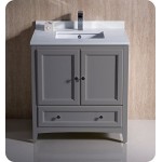 Fresca Oxford 30" Gray Traditional Bathroom Cabinet w/ Top & Sink