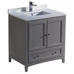 Fresca Oxford 30" Gray Traditional Bathroom Cabinet w/ Top & Sink